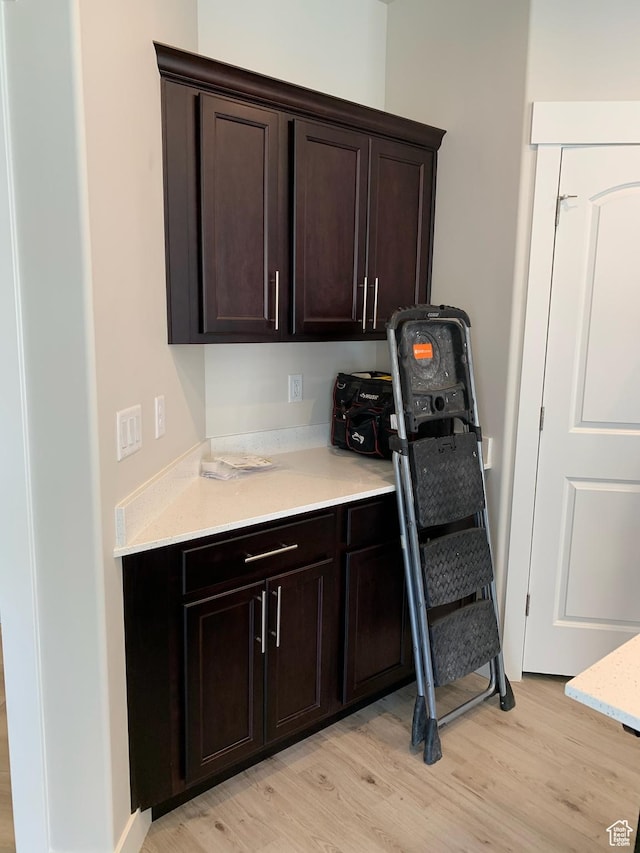 1538 N 3890th St W, Lehi, UT 84043 - kitchen with dark brown cabinets and light wood finished floors