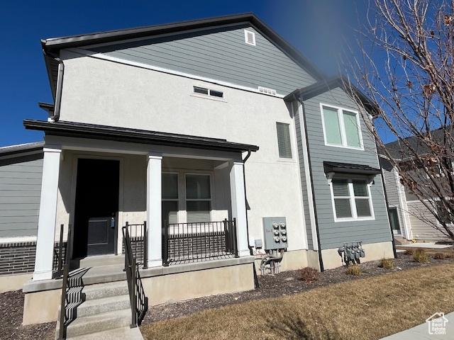 1538 N 3890th St W, Lehi, UT 84043 - view of front facade with a porch