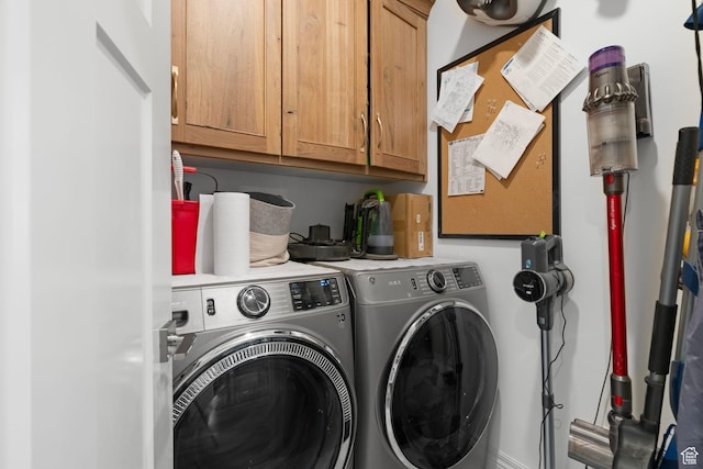 2418 W 4975 N, Cedar City, UT 84721 - clothes washing area featuring cabinets and washer and dryer