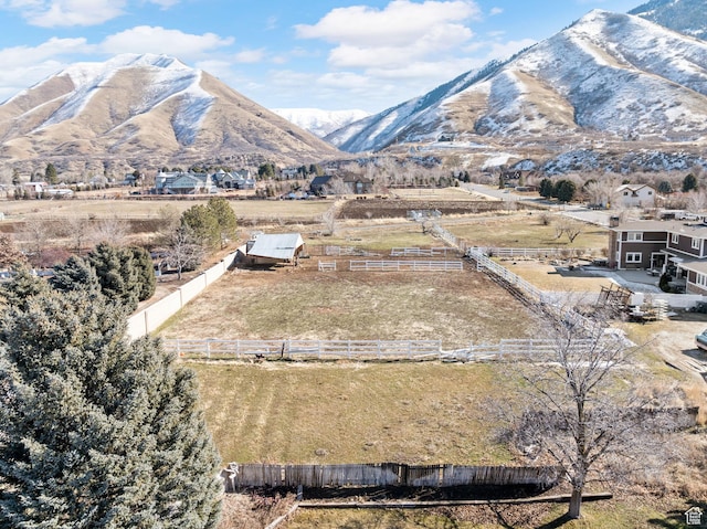mountain view with a rural view
