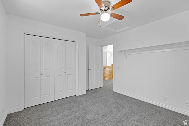 645 N 800 W, Brigham City, UT 84302 - unfurnished bedroom featuring ceiling fan, carpet flooring, and a closet