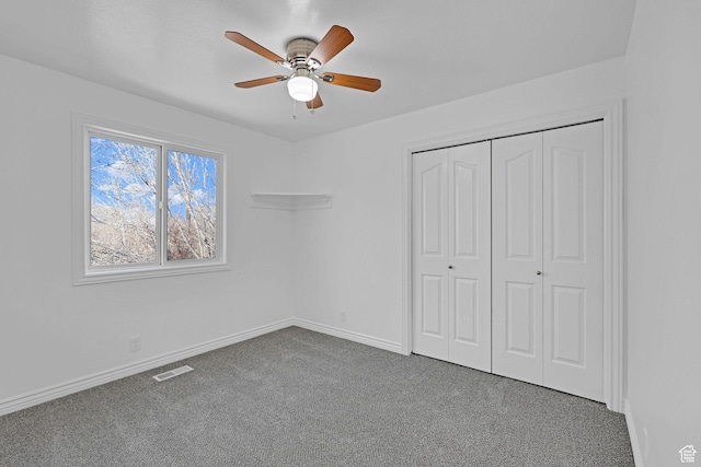 645 N 800 W, Brigham City, UT 84302 - unfurnished bedroom featuring ceiling fan, carpet flooring, and a closet