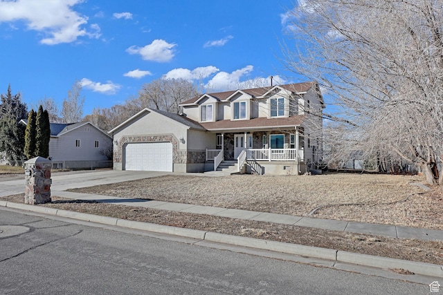 645 N 800 W, Brigham City, UT 84302 - view of front of property with a garage and a porch