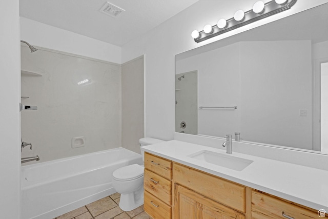 645 N 800 W, Brigham City, UT 84302 - full bathroom featuring vanity, toilet, tub / shower combination, and tile patterned flooring