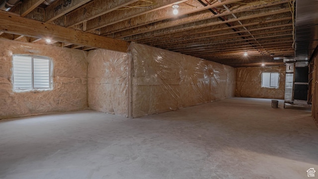 basement featuring plenty of natural light