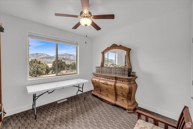 23 S 1200 W, Kanarraville, UT 84742 - sitting room featuring ceiling fan, a mountain view, and a wealth of natural light