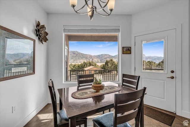 23 S 1200 W, Kanarraville, UT 84742 - dining space featuring a mountain view and a chandelier