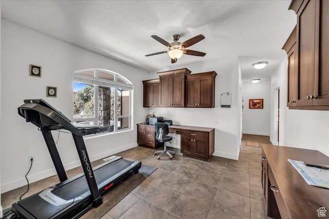 23 S 1200 W, Kanarraville, UT 84742 - office space with ceiling fan, built in desk, and a textured ceiling