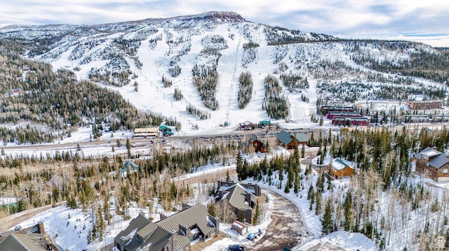 286 W Eagles Roost St Unit D-101, Brian Head, UT 84719 - snowy aerial view featuring a mountain view