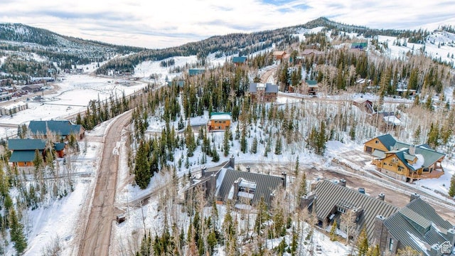 286 W Eagles Roost St Unit D-101, Brian Head, UT 84719 - snowy aerial view featuring a mountain view