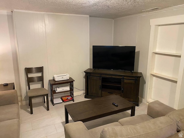 127 Mason Ln, North Salt Lake, UT 84054 - living room featuring crown molding and a textured ceiling