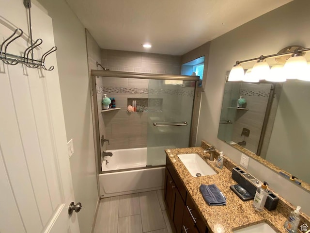 127 Mason Ln, North Salt Lake, UT 84054 - bathroom with vanity and shower / bath combination with glass door