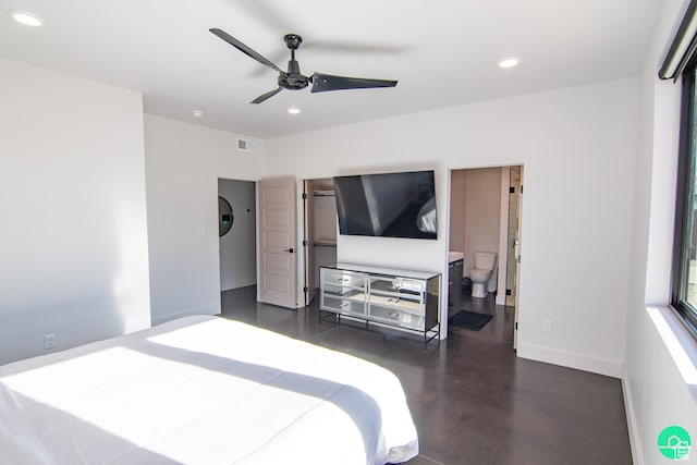 145 Crimson Cliffs Dr, Moab, UT 84532 - bedroom with ensuite bath and ceiling fan