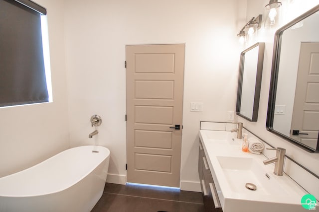 145 Crimson Cliffs Dr, Moab, UT 84532 - bathroom featuring vanity, tile patterned floors, and a tub to relax in