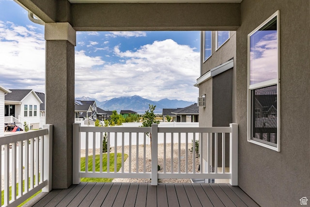 7288 W Hall Crossing Dr S, Herriman, UT 84096 - deck with a residential view and a mountain view