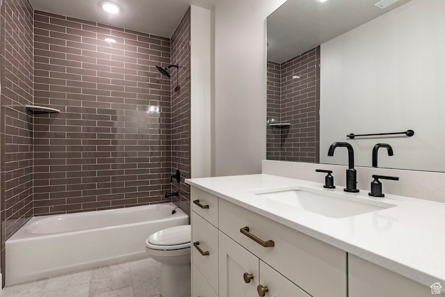 7288 W Hall Crossing Dr S, Herriman, UT 84096 - full bath featuring vanity, shower / washtub combination, and recessed lighting