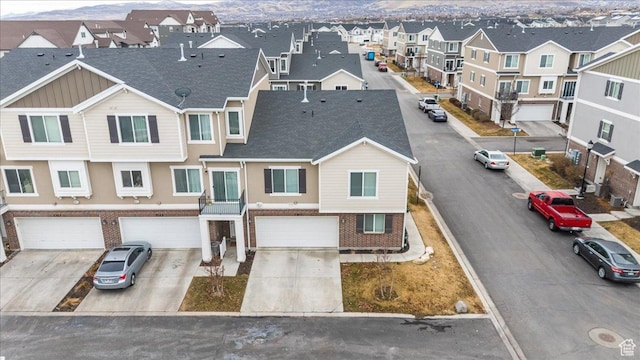 aerial view with a residential view