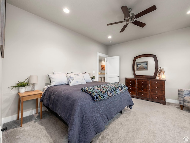 1352 E Abigail Ln, Eagle Mountain, UT 84005 - bedroom with ceiling fan and light carpet