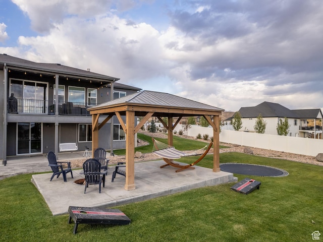 1352 E Abigail Ln, Eagle Mountain, UT 84005 - exterior space featuring a gazebo and a trampoline