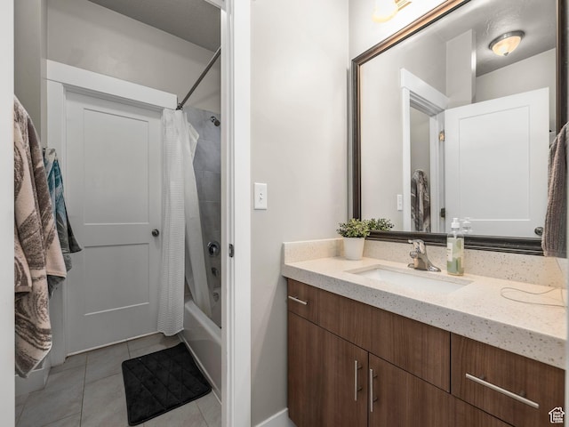 1352 E Abigail Ln, Eagle Mountain, UT 84005 - bathroom featuring tile patterned flooring, vanity, and shower / tub combo