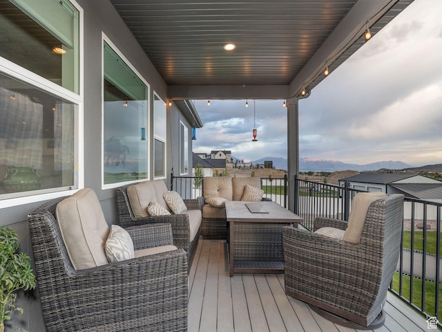 1352 E Abigail Ln, Eagle Mountain, UT 84005 - wooden deck with an outdoor hangout area