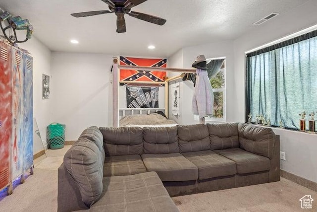 711 W Main St, Enterprise, UT 84725 - carpeted living room featuring ceiling fan