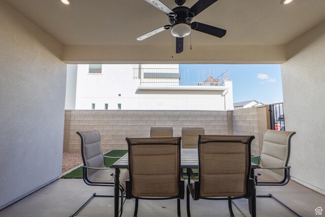 651 W Owen Dr, St George, UT 84790 - view of patio featuring ceiling fan