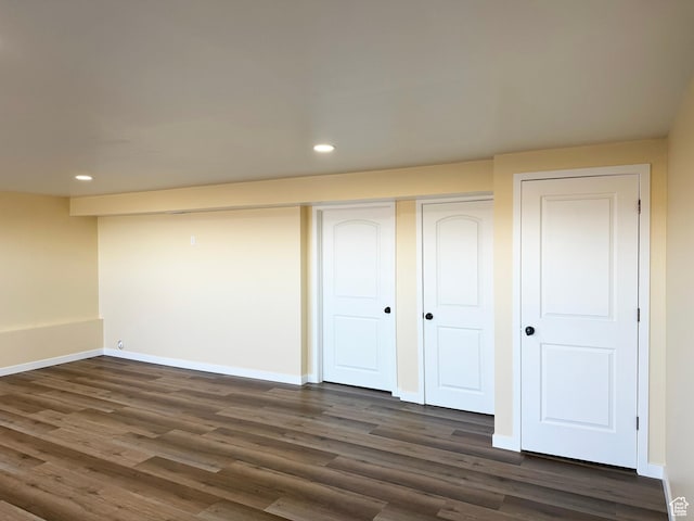 127 E Chandlerpoint Way S, Draper, UT 84020 - unfurnished bedroom featuring recessed lighting, a closet, baseboards, and dark wood-style flooring