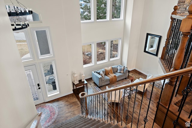 1533 Rosanna Ln, Alpine, UT 84004 - foyer entrance with dark hardwood / wood-style floors and a high ceiling