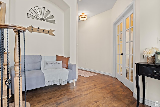 1533 Rosanna Ln, Alpine, UT 84004 - sitting room featuring dark hardwood / wood-style floors and french doors