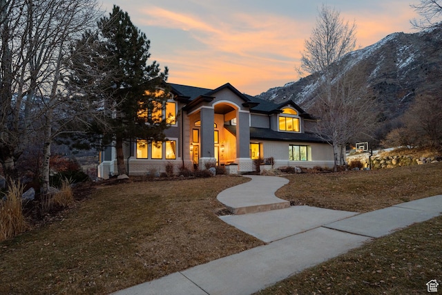 1533 Rosanna Ln, Alpine, UT 84004 - view of front of property with a mountain view and a lawn
