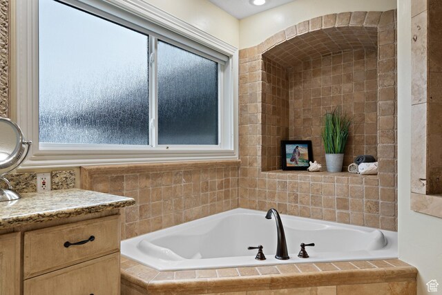 1533 Rosanna Ln, Alpine, UT 84004 - bathroom featuring vanity and a relaxing tiled tub