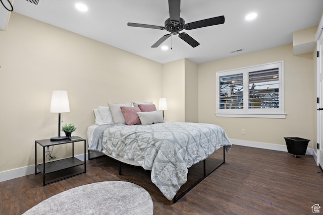 1533 Rosanna Ln, Alpine, UT 84004 - bedroom featuring dark hardwood / wood-style floors and ceiling fan
