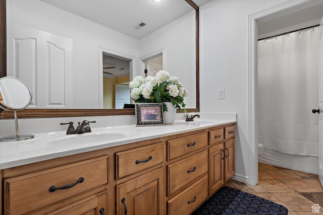 1533 Rosanna Ln, Alpine, UT 84004 - full bathroom with vanity, toilet, and shower / bath combo with shower curtain
