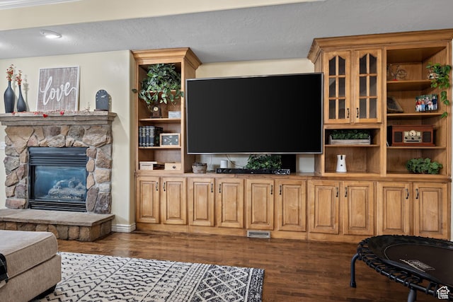 1533 Rosanna Ln, Alpine, UT 84004 - living room with dark wood-type flooring and a fireplace