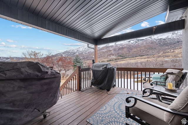 1533 Rosanna Ln, Alpine, UT 84004 - wooden terrace featuring grilling area and a mountain view