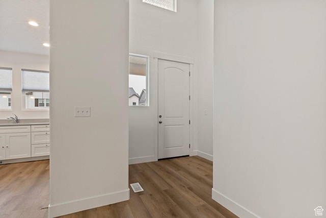 2075 N 4100 W Unit 473, Lehi, UT 84043 - entrance foyer featuring sink and light hardwood / wood-style flooring