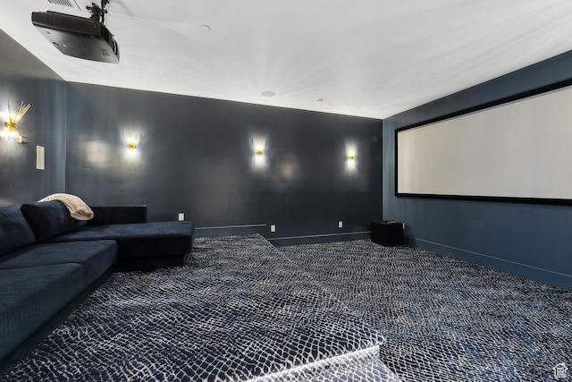 8195 N Ranch Garden Rd, Park City, UT 84098 - carpeted home theater with baseboards