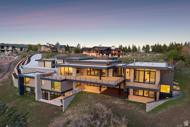 8195 N Ranch Garden Rd, Park City, UT 84098 - back of house with a balcony, a residential view, and a patio