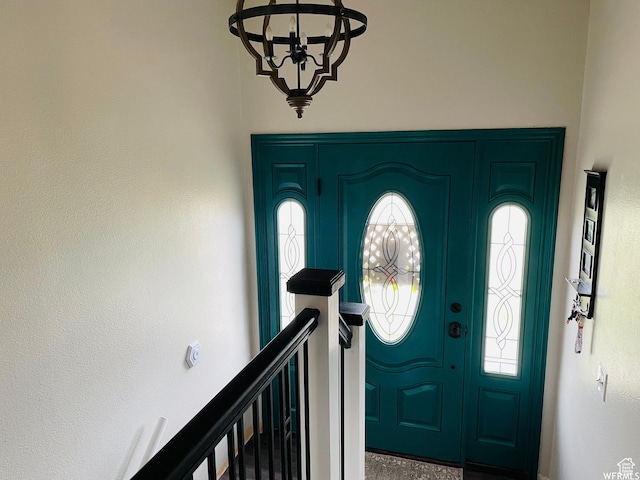 500 W 200 N, Paris, ID 83261 - foyer entrance featuring a chandelier and a wealth of natural light