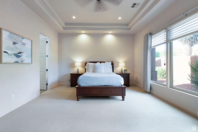 2085 N Tuweap Unit 52, St George, UT 84770 - bedroom with light colored carpet and a raised ceiling