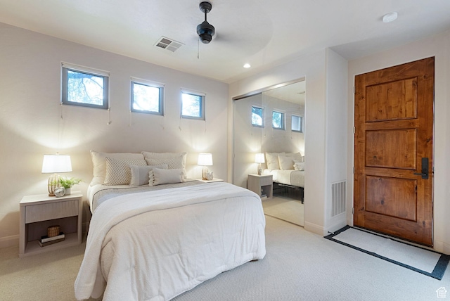 2085 N Tuweap Unit 52, St George, UT 84770 - carpeted bedroom featuring a closet and ceiling fan