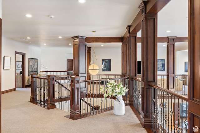 6121 Verness Cv S, Holladay, UT 84121 - hall featuring ornate columns and carpet