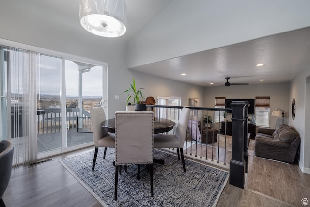 4093 E 4000 S, Vernal, UT 84078 - dining room with ceiling fan and wood-type flooring