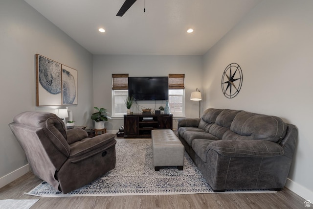 4093 E 4000 S, Vernal, UT 84078 - living room with wood-type flooring and ceiling fan