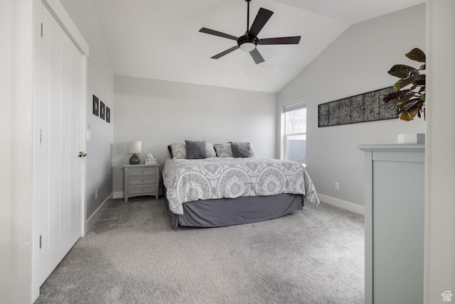 4093 E 4000 S, Vernal, UT 84078 - carpeted bedroom with lofted ceiling and ceiling fan