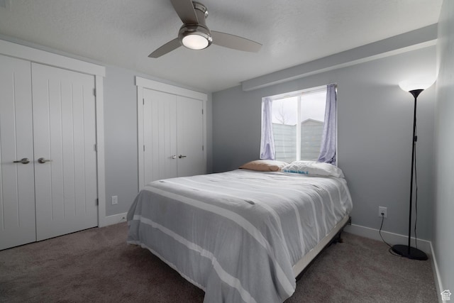 4093 E 4000 S, Vernal, UT 84078 - carpeted bedroom with ceiling fan and two closets