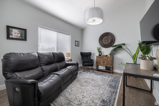 4093 E 4000 S, Vernal, UT 84078 - living room with lofted ceiling and hardwood / wood-style floors