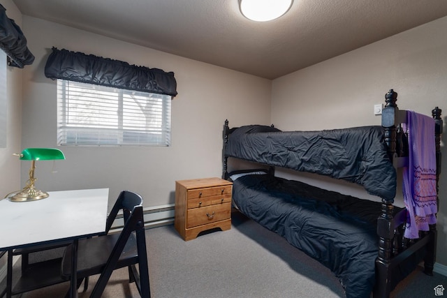4111 E 4000 S, Vernal, UT 84078 - carpeted bedroom featuring a textured ceiling and a baseboard heating unit