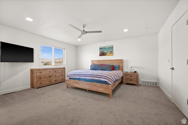 4513 S Bleecker Pl E, Millcreek, UT 84117 - carpeted bedroom with ceiling fan